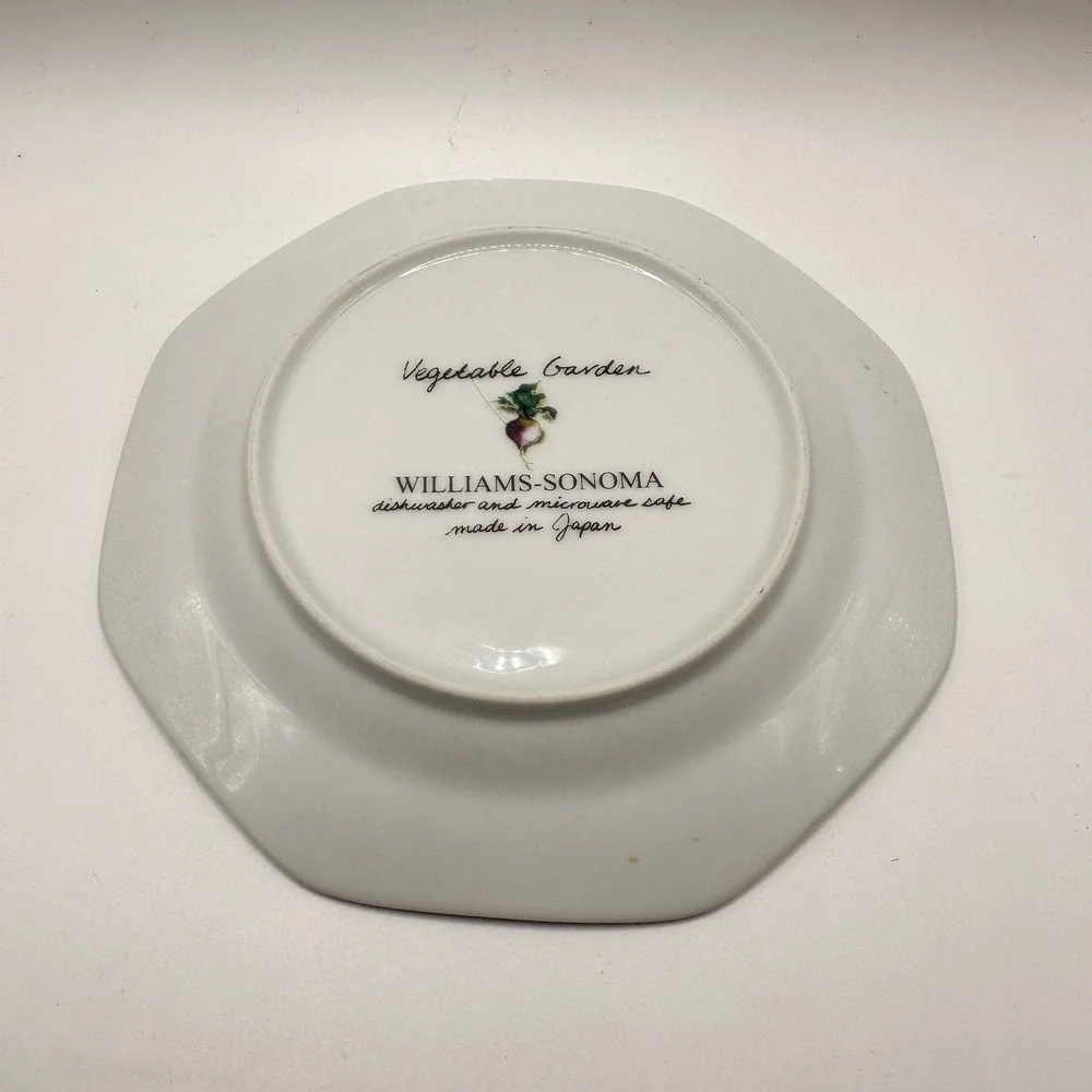 Williams-Sonoma Vegetable Garden Oignon Red Onion Octagonal Plate Japan 8.5